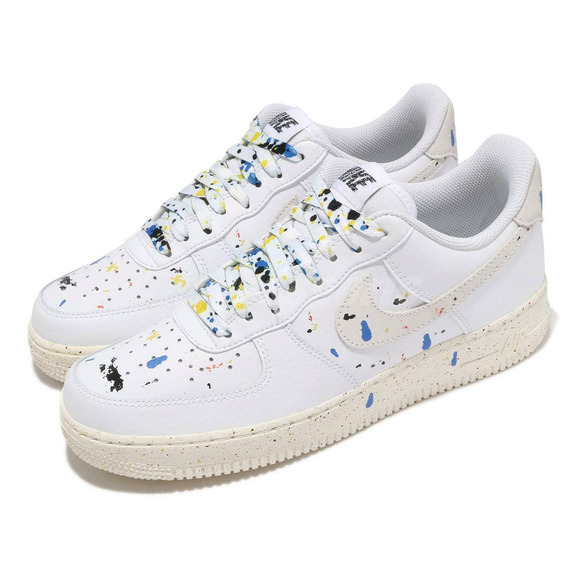 Nike Air Force 1 Low '07 LV8 Paint Splatter White Sail Sneakers Size 15 Men's - Picture 1 of 12